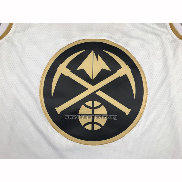 Camiseta Golden Edition Denver Nuggets Nikola Jokic NO 15 Blanco